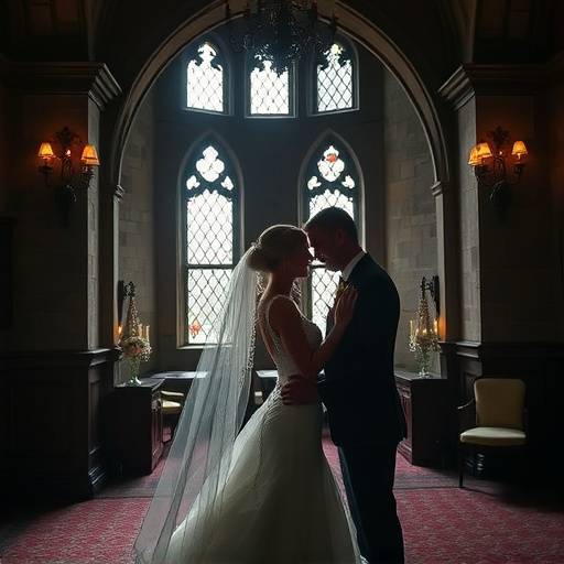 Bruidsreportage tijdens een sprookjesachtige bruiloft in een kasteel, met intieme momenten en sfeervolle details.
